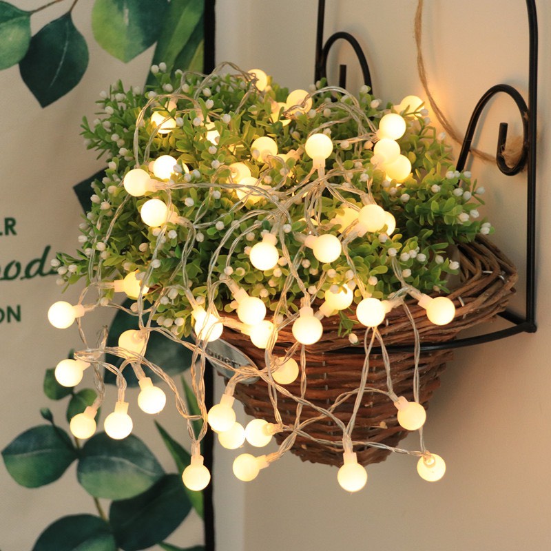 Dây đèn led bóng bi tròn màu vàng nắng đẹp rực rỡ (đủ màu), sang trọng dài 4,5m 30 bóng Store4girls