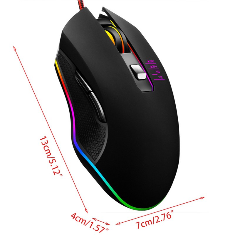 Chuột Gaming Có Dây 7 Nút Bấm, 16.8mm