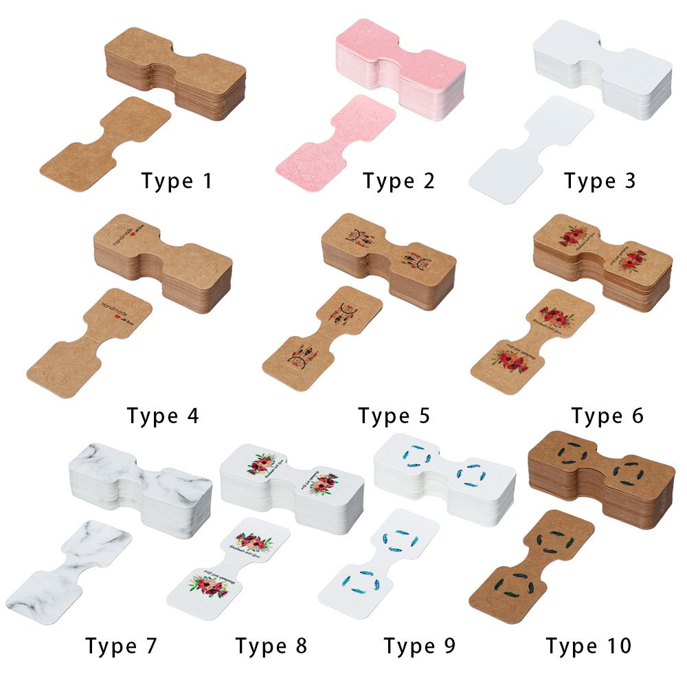 Set 50 thẻ giấy kích thước 9x3.5cm dùng để trưng bày trang sức vòng đeo tay/thẻ/dây buộc tóc thời trang DIY