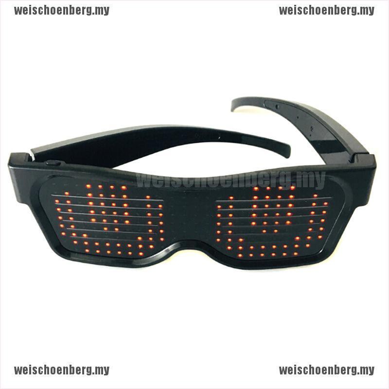 Mắt kính có đèn led dạ quang cổng usb kết nối Bluetooth điều khiển qua ứng dụng