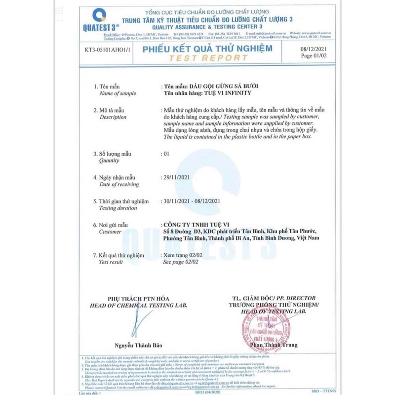 [Giá rẻ HCM] Tinh chất Sả bưởi INTINITY Tuệ Vi chính hãng kích mọc tóc , mượt tóc sau 100ml