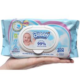 Giấy Ướt Bobby Không Mùi 100 miếng