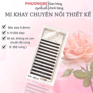 Mi khay nối mi dưới cong j b mix size dày 0.10 và 0.12 dùng để nối mi thiết kế