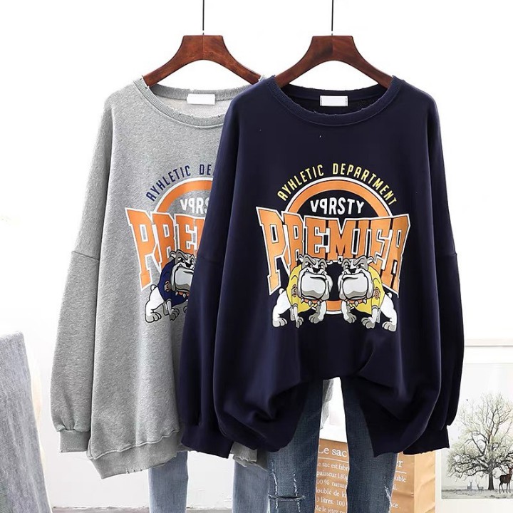 Áo sweater nữ/ Áo nỉ form rộng tay bồng unisex hình chó mặt xệ  RÔ STORE SW17 | BigBuy360 - bigbuy360.vn