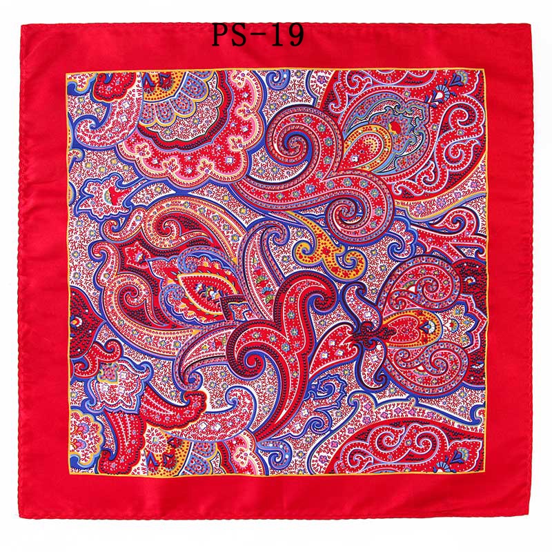 Khăn Tay Vuông Cỡ Lớn 33 x 33 CM In Họa Tiết Hoa Bỏ Túi Thời Trang Cho Nam