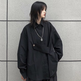 Sơ mi đen darkwear tay dài oversize unisex cực chất( hàng order không có sẵn)