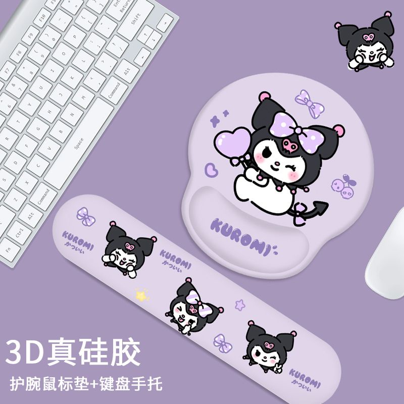 Tấm Lót Chuột Và Bàn Phím Bằng Silicon Hình Kuromi Dễ Thương Dùng Chơi Game