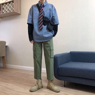 [ FREE SHIP ĐƠN 99K ]_Áo sơ mi 2 lớp unisex kẻ .