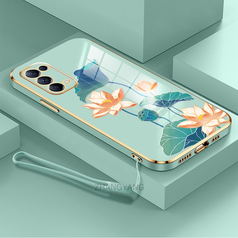 Ốp lưng oppo a52 a92 ốp điện thoại oppo a52 a92 Ốp Điện Thoại TPU Dẻo Mạ Màu Họa Tiết Hoa Sen Sang Trọng