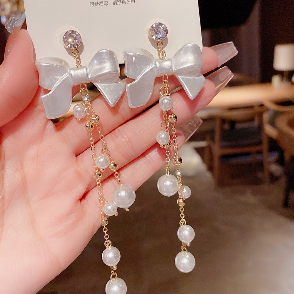 Khuyên Tai Nơ Tua Rua Phong Cách Hàn Quốc Thời Trang Chất Lượng Cao 2022 Mới