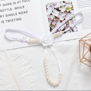 Quần chíp lọt khe đính hạt - Trắng