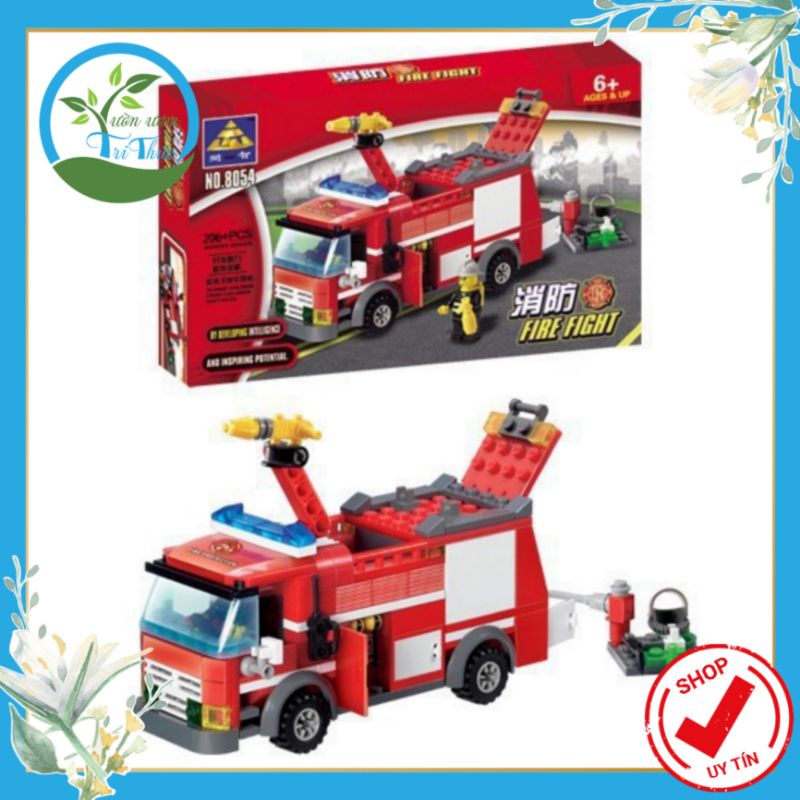 Đồ chơi lắp ráp xếp hình Lego Kazi 8054: Xe cứu hỏa xe chữa cháy