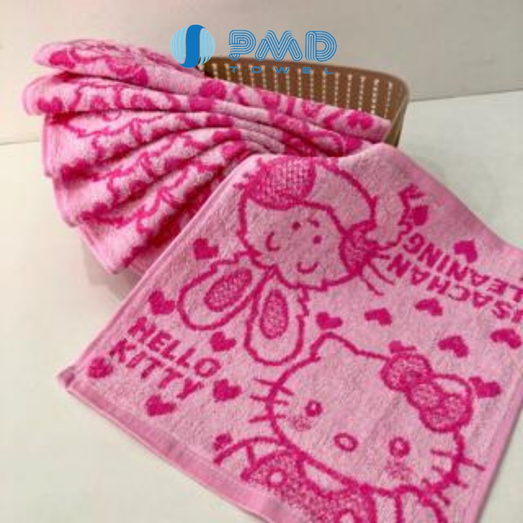 Khăn mặt Hello Kitty cho bé 100% cotton xuất Nhật cao cấp mềm mịn thấm hút cực tốt phù hợp với trẻ nhỏ