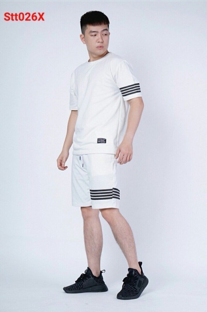 [GIÁ SỐC] Sét thể thao lưới mè, sét thể thao, sét thể thao nam, sét thể thao 4 sọc trắng STT026 | BigBuy360 - bigbuy360.vn