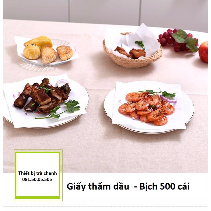 [Sỉ] 500 TỜ Giấy thấm dầu dùng cho đồ chiên rán 34x22cm Giất lót bánh Giấy nến lót bánh nướng Giất lót bánh pizza