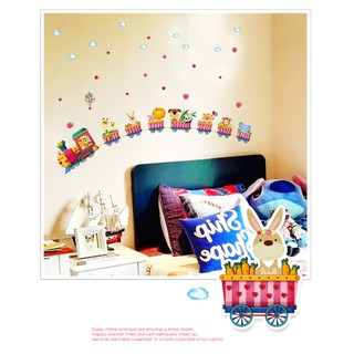 Decal trang trí đường ray xe lửa thú xinh-GT7064