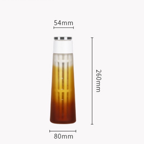 Chai Cold Brew pha cà phê Timemore, bình ủ ngâm lạnh cafe,detox cao cấp dung tích 600ml tích hợp van chống tràn hiện đại