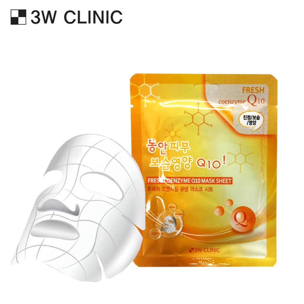 BỘ 10 MIẾNG MẶT NẠ DƯỠNG DA FRESH COENZYME Q10 MASK SHEET 3W CLINIC