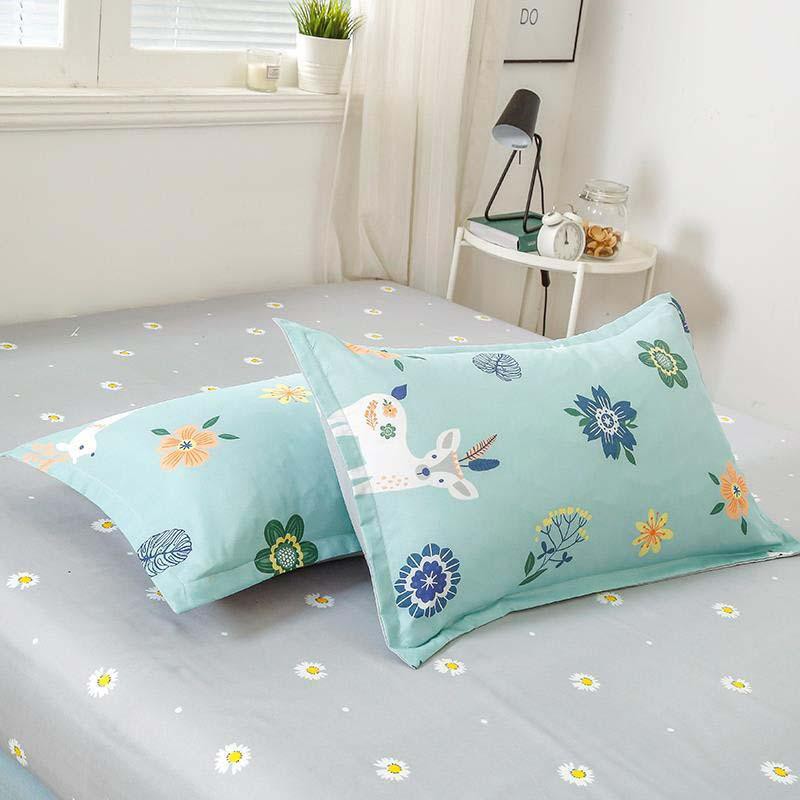 Bộ Chăn Ga Gối Cotton Poly Nhập Khẩu - Hươu Xanh (SP001165)