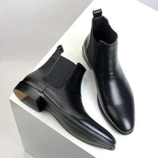 Giày công sở Chelsea boots Da vân August AG1M da bò nhập khẩu