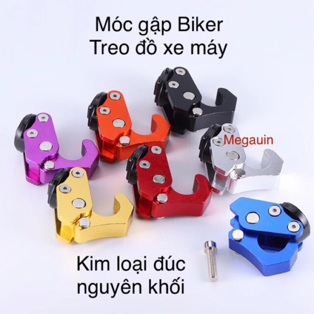 MÓC GẬP BIKER MÓC TREO ĐỒ XE MÁY KIM LOẠI ĐÚC