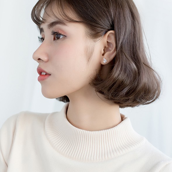 Khuyên tai Bạc thiên nga, Hoa tai Bạc nữ gắn đá -𝑨̉𝒏𝒉 +𝑽𝒊𝒅𝒆𝒐 𝒕𝒉𝒂̣̂𝒕 Cam kết CHUẨN BẠC _ TUNA SILVER