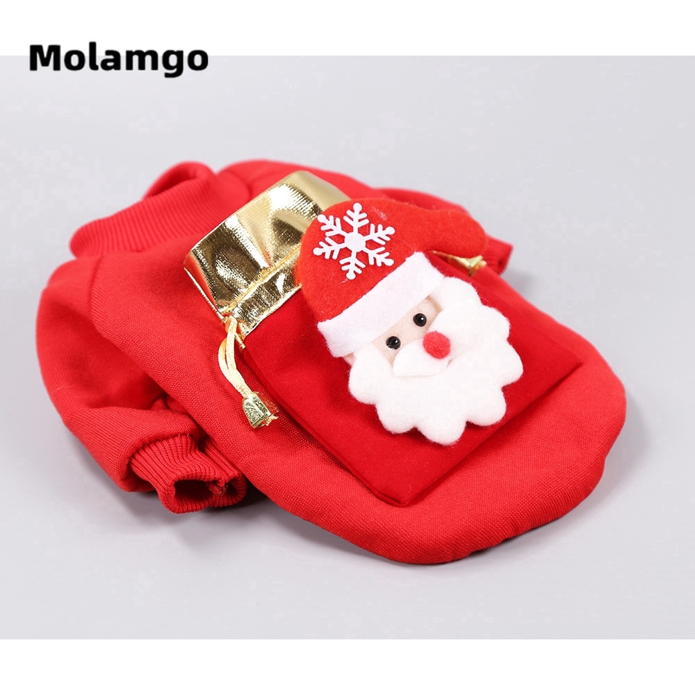 MOLAMGO  Áo thun len giữ ấm cho thú cưng in hình tuần lộc chủ đề Giáng Sinh