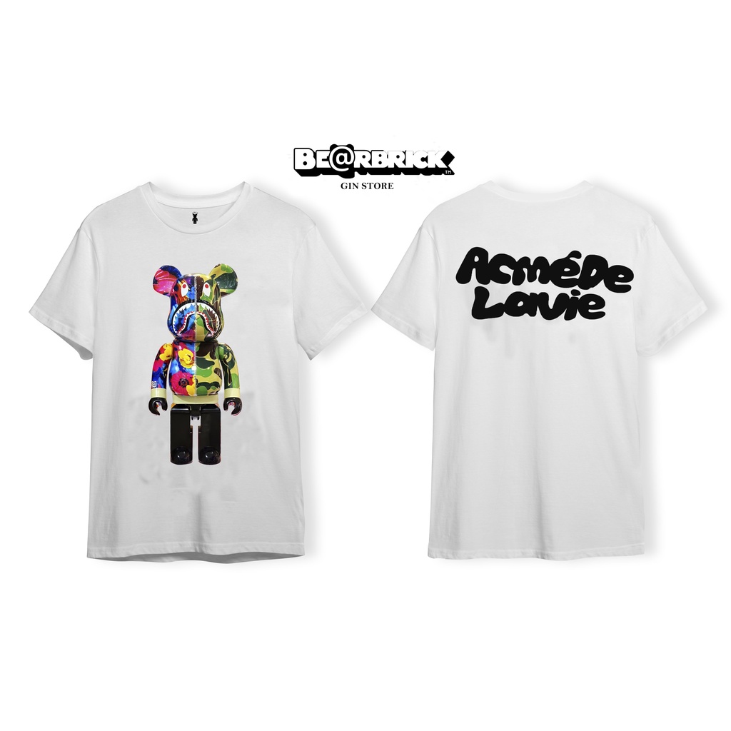 Áo thun Bearbrick Số 16 thun Cotton co giãn 4 chiều Unisex Áo Đen