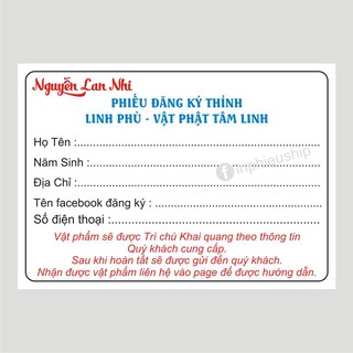Phiếu đăng ký Lan Nhi
