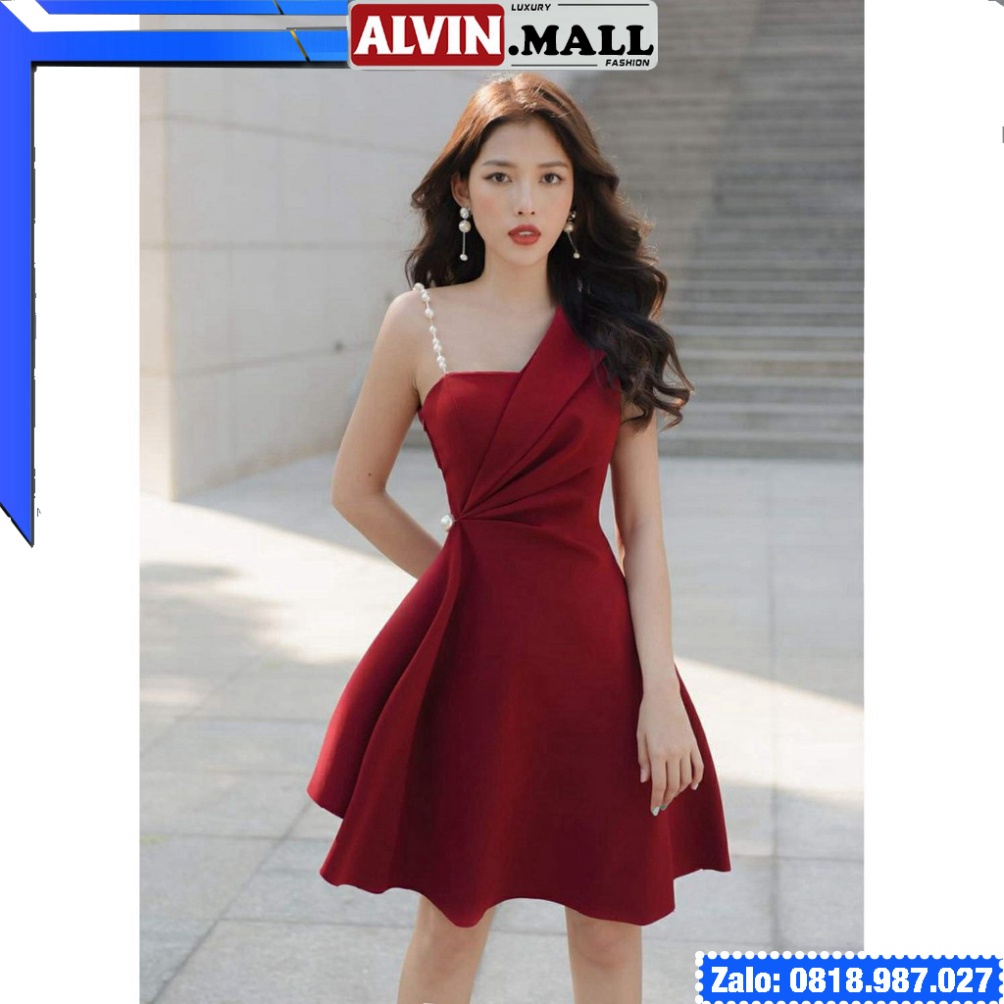 🔥𝓠𝓾ả𝓷𝓰 𝓒𝓱â𝓾🔥 Đầm dự tiệc 1 dây vai đính chuỗi sang trọng quý phái