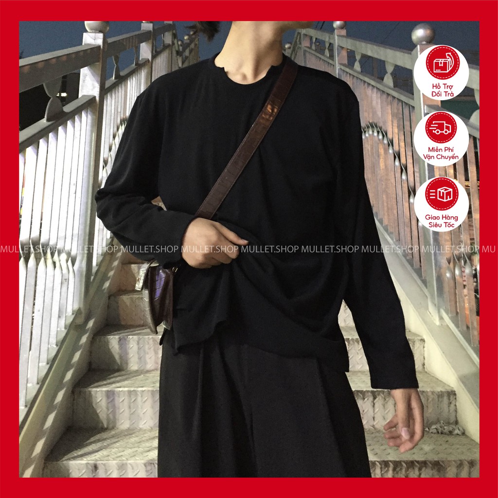 Áo Dài Tay Longtee Cotton Tăm xẻ tà Nam nữ Hàng thiết kế