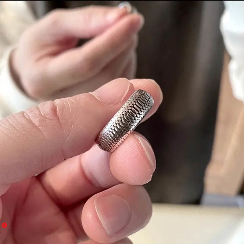 Nhẫn đeo tay họa tiết vảy rồng phong cách hip hop thời trang cá tính cho nam