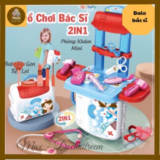 Bộ đồ chơi balo-vali bác sĩ, trang điểm, nấu ăn