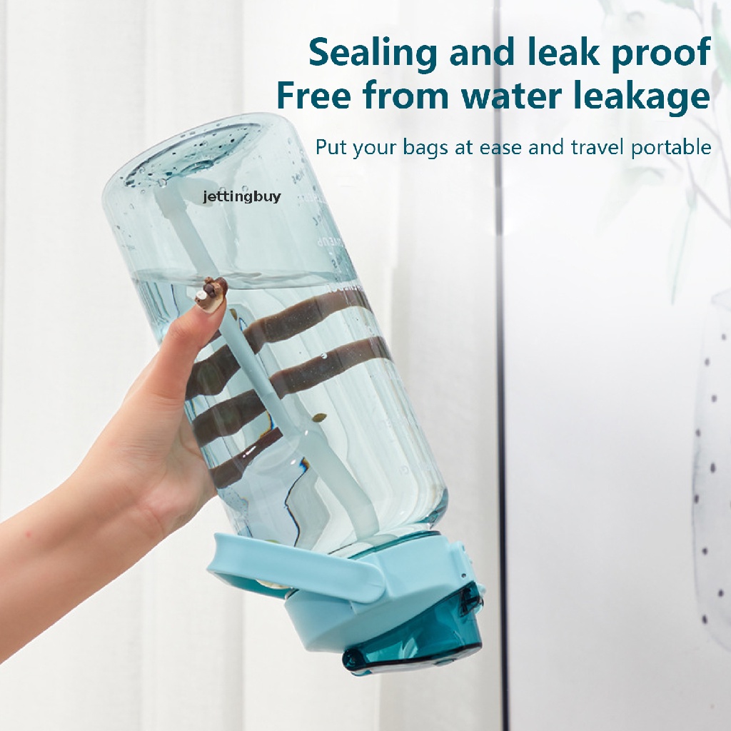 Bình nước thể thao JETTING kèm ống hút tiện dụng cho nữ 2l