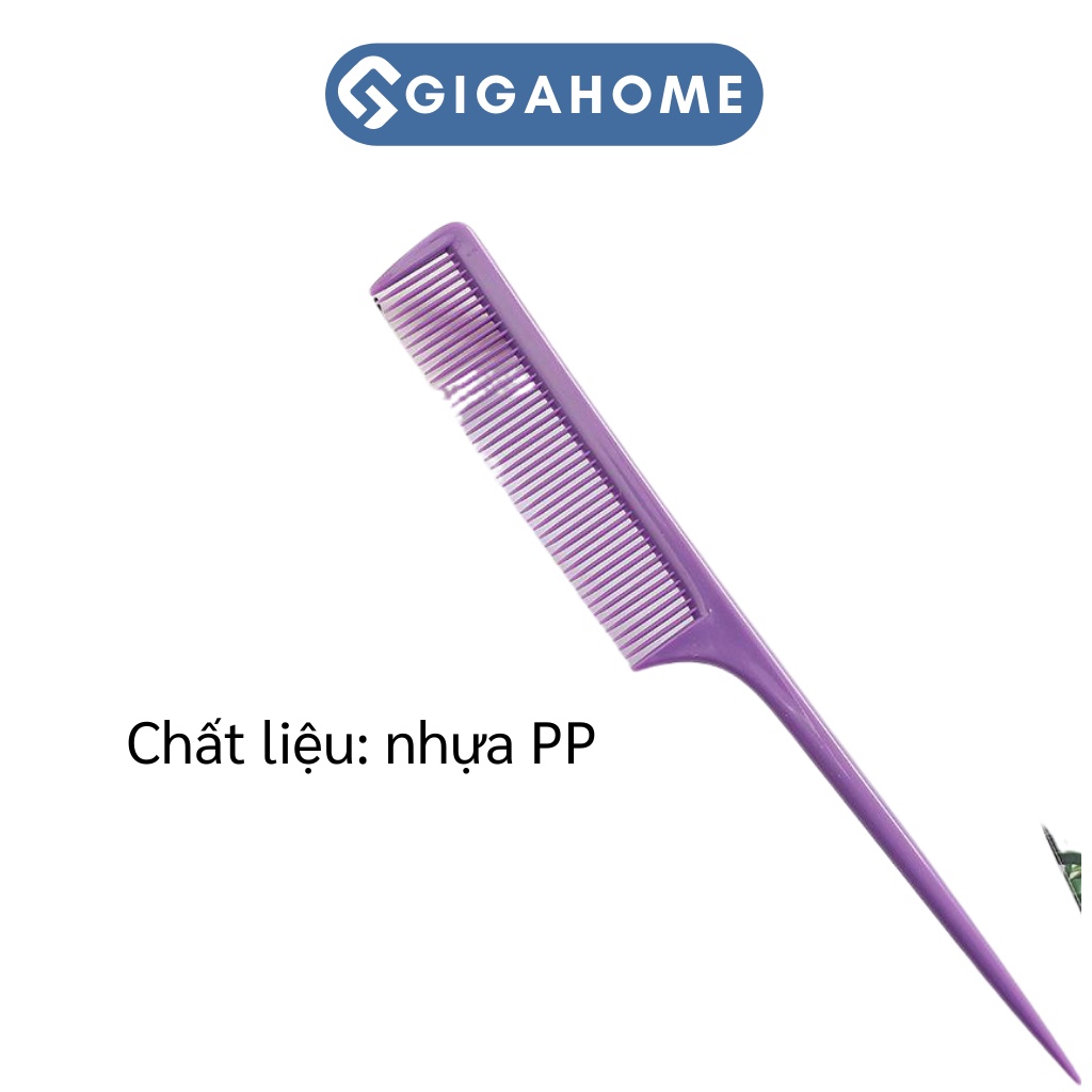 Combo 10 Lược Nhựa Rẽ Ngôi Chia Tóc Đuôi Nhọn Nhiều Màu GIGAHOME 21x2.1cm 8654
