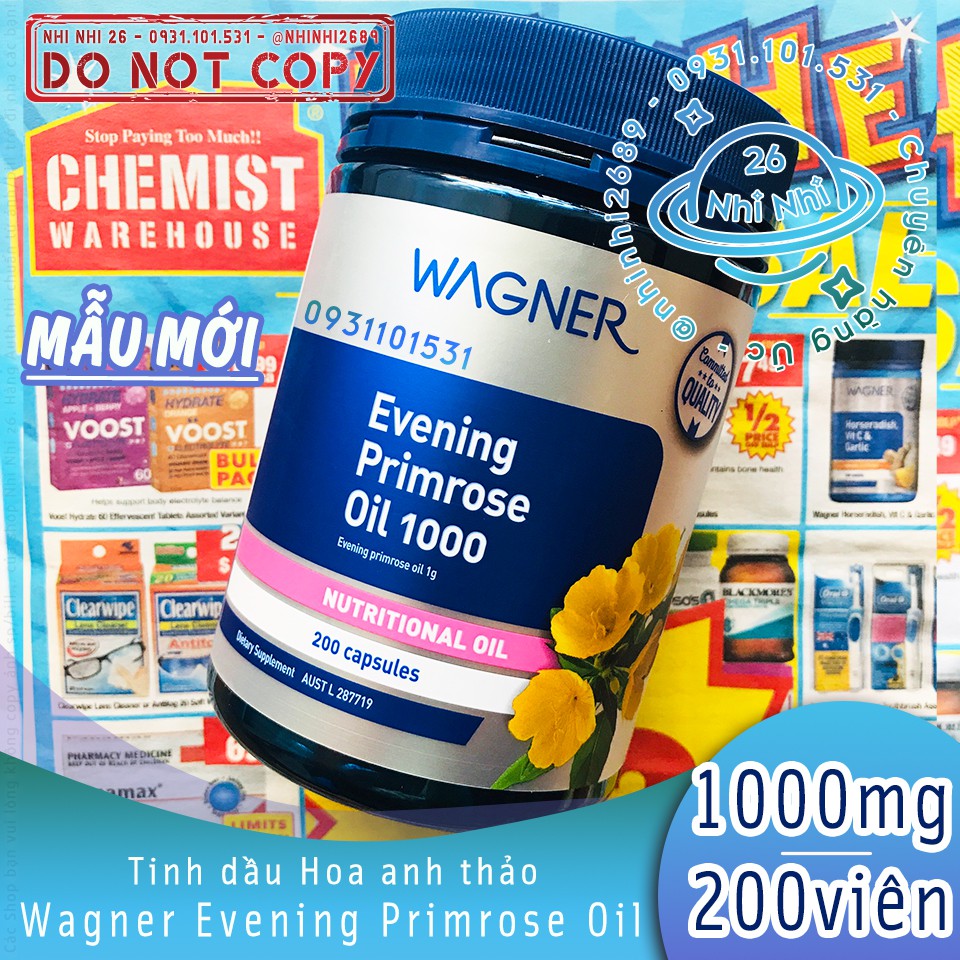 🌼HSD:03/2024🌼 Tinh dầu hoa anh thảo Wagner 200 viên 🌼