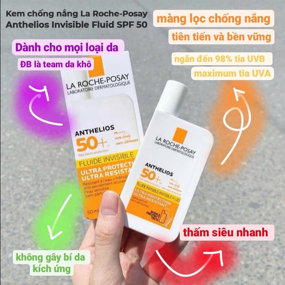 Kem chống nắng Cho Da Dầu Mụn Nhạy Cảm LarochePosay Gel Cream Dry Touch SPF 50+