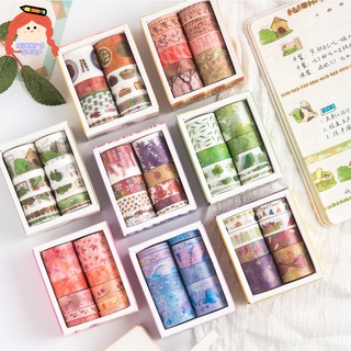 NIKKI Set 10 Cuộn Băng Keo Washi Hình Trái Tim Lãng Mạn