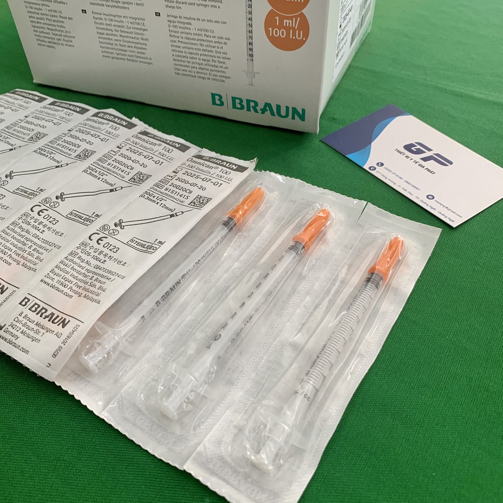 BƠM TIÊM TIỂU ĐƯỜNG 1ML B.BRAUN HÀN QUỐC XILANH TIÊM INSULIN 1ML