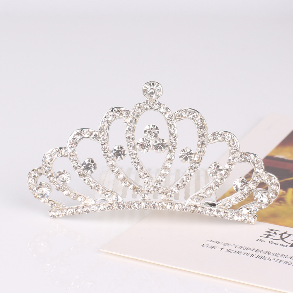 Lược Cài Tóc Hình Vương Miện Đính Đá Nhân Tạo Thời Trang Cho Bé Gái