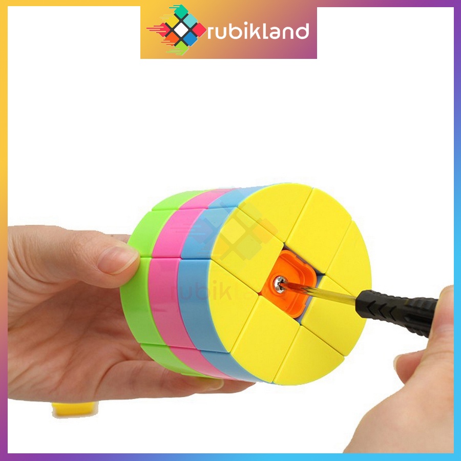 Rubik Biến Thể Cylinder Rubic Z-Cube Cloud 3-layer Cylinder Stickerless Không Viền Đồ Chơi Trí Tuệ Trẻ Em