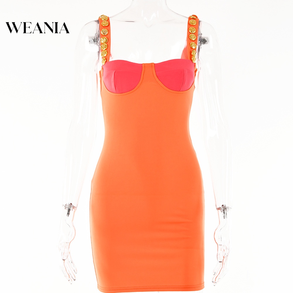 Đầm Hai Dây Hở Lưng Màu Khối Thời Trang Dành Cho Nữ