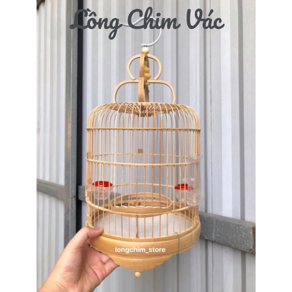 LỒNG KHUYÊN LÙN TRƠN 2 Loại Trắng và Xử Lý cao 28cm - Lồng Chim Vác