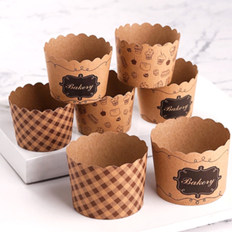 Cốc Giấy Lót Bánh Cupcake/Bánh Nướng/Cupcake Màu Nâu Chống Mỡ