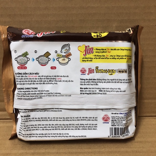 Gói Mỳ Trộn Tương Đen Jin Ottogi Vị Bò 135g | BigBuy360 - bigbuy360.vn