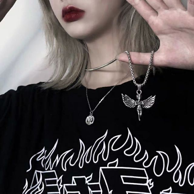 [Mã FAJGT8 giảm 15% đơn 99K] Vòng cổ unisex Angel necklace mặt thiên thần giang cánh | BigBuy360 - bigbuy360.vn