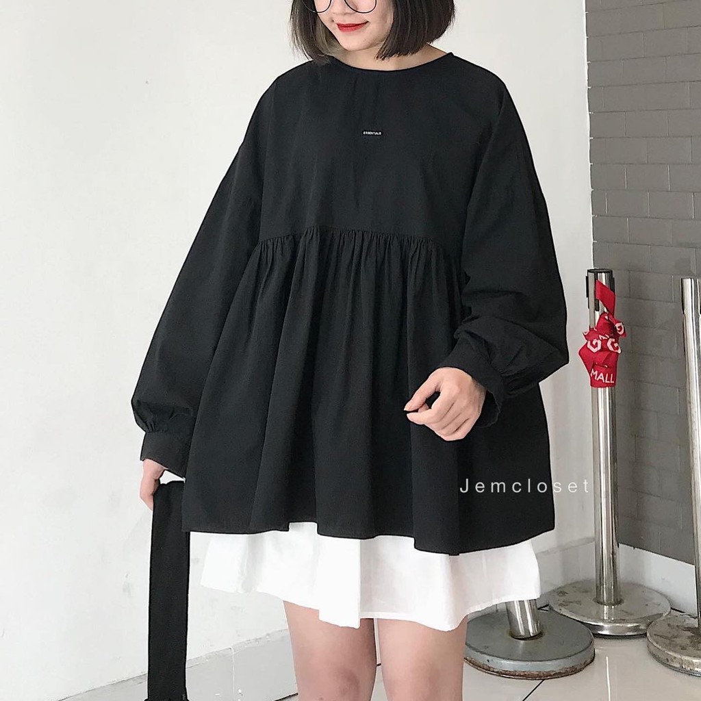 Áo Babydoll Nữ  JEMCLOSET Form Rộng Suzyn Vải Thô Hàn Quốc Mềm Mịn Phối Cùng Chân Váy Hoặc Quần Short Cực Xinh - 1925