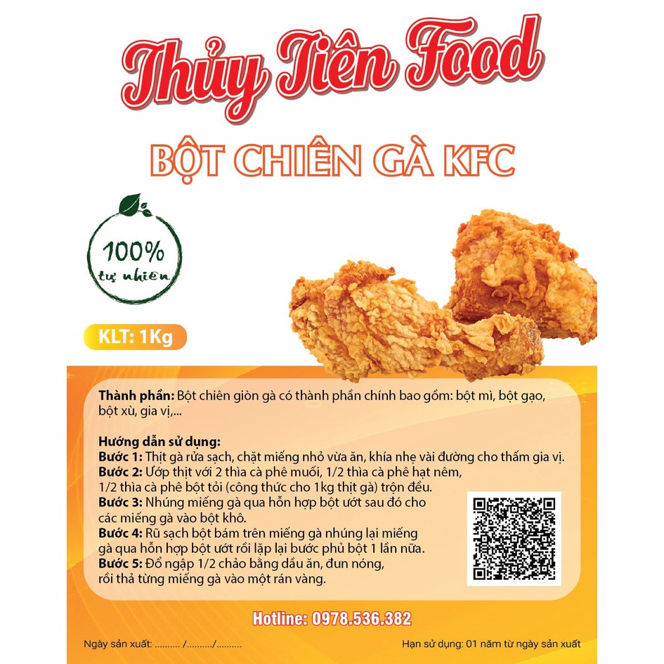 Bột chiên gà KFC, Lotteria Thủy Tiên Food - Chuẩn vị, chiên cực giòn không ngấm dầu mỡ