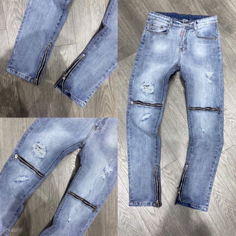 Quần bò nam Dsq khoá gối - Quần jean nam - Quần bò ống côn - Bee Shop | BigBuy360 - bigbuy360.vn