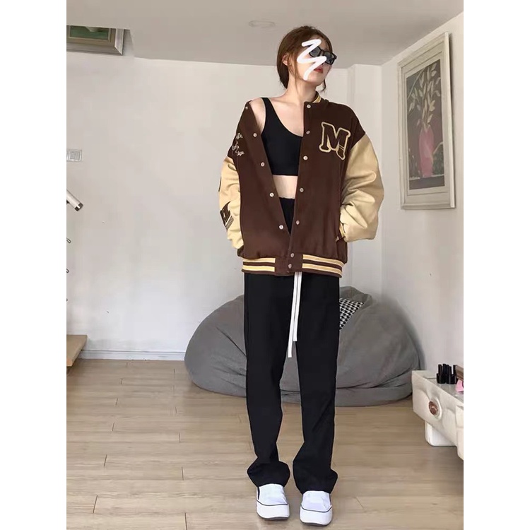 Áo khoác Bomber,áo khoác Bóng Chày 2 Màu Form Rộng Unisex MÃ 01